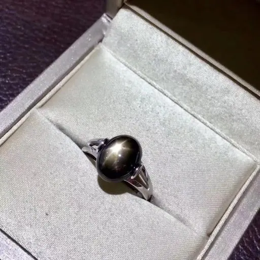 Женское кольцо из серебра 925 пробы с сапфиром и звездой вечерние х10 мм | Украшения