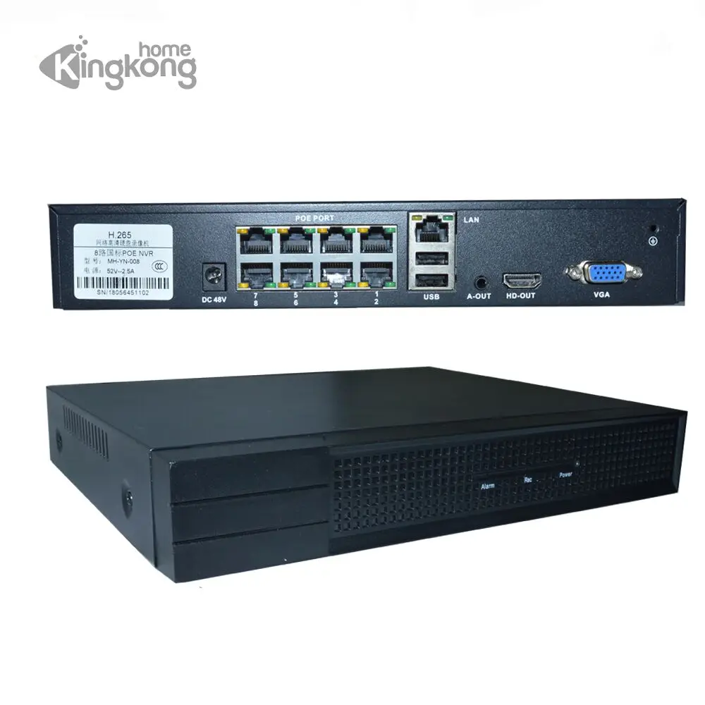 KingKongHome 4CH/8CH 1080 В P 48 802.3af POE NVR комплект системы видеонаблюдения P2P ONVIF сети