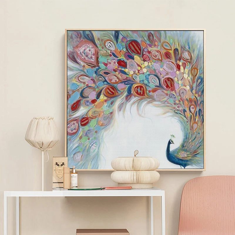 

Needlework,DIY Cross stitch,full Embroidery kit set colorful flower peacock bird print pattern Cross-Stitch handwork painting