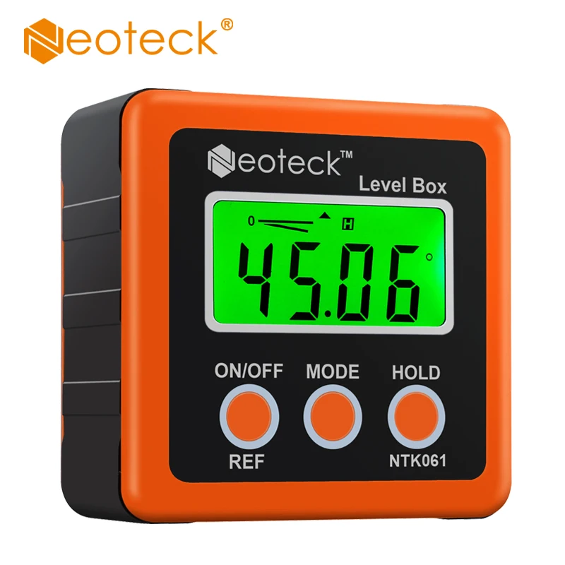 Neoteck цифровая коническая коробка датчик угла 360 градусов магниты база Цифровой Инклинометр Угол искатель градусов%/мм/м/В/ФТ
