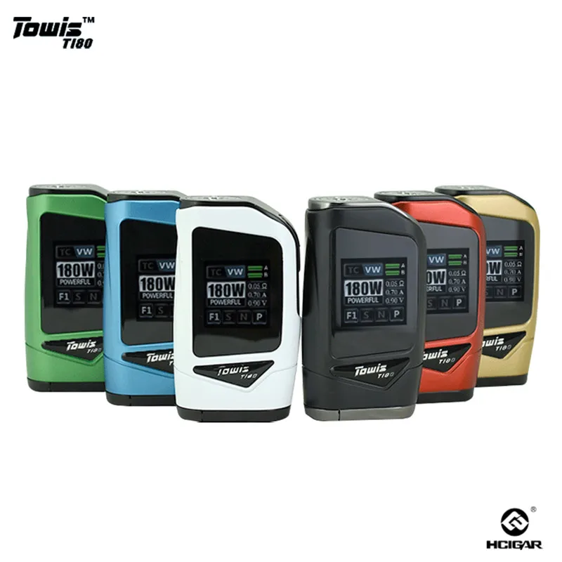 Оригинальный Hcigar Towis T180 сенсорный экран мод коробка с чипсетом XT180 выход 5-180 Вт TFT