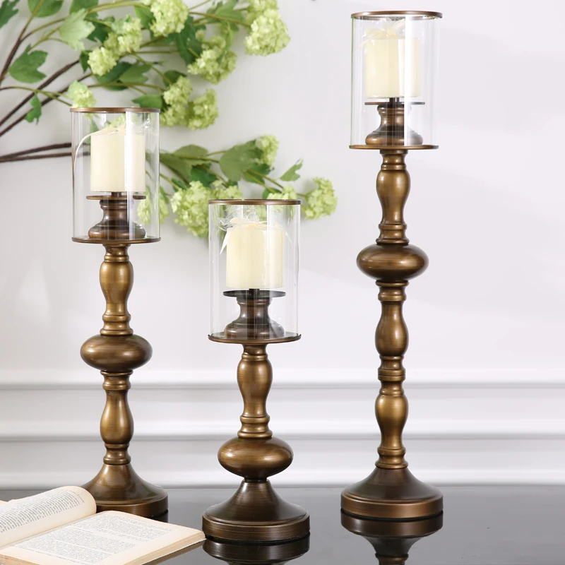 

American soft decoration accessories assembly table continental Candlestick pub housewarming gifts with candles Including candle