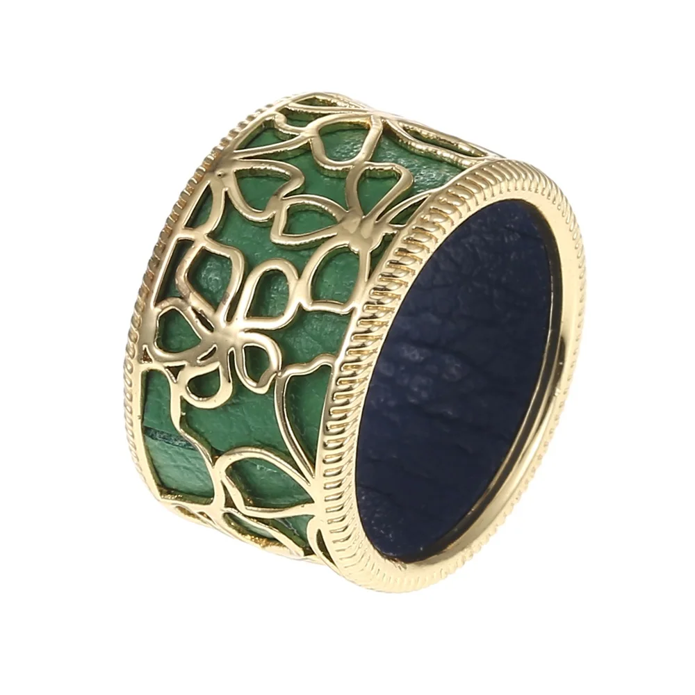 003 Cremo жоржет кольца коктейль Bague Cremo кольцо Жираф для женщин Сменные Cuir полые кожаные кольца элегантные Bijoux Femme - Цвет основного камня: 003