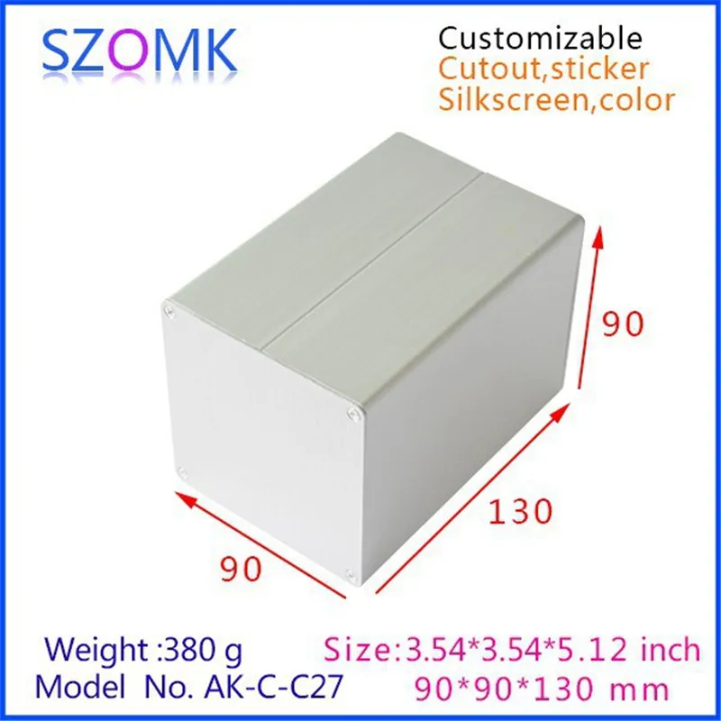 Анодированный Алюминиевый Электрический экструзионный корпус szomk 4 шт. 90*90*130 мм