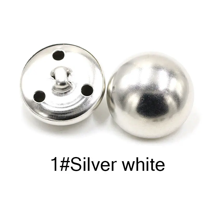 Silvery white 1 Sale 10PCS/Lot DIY Coat Golden Silvery Classic For Jeans Popular Clothing Accessories High Quality Bronze Button - Цвет: Silvery white 1