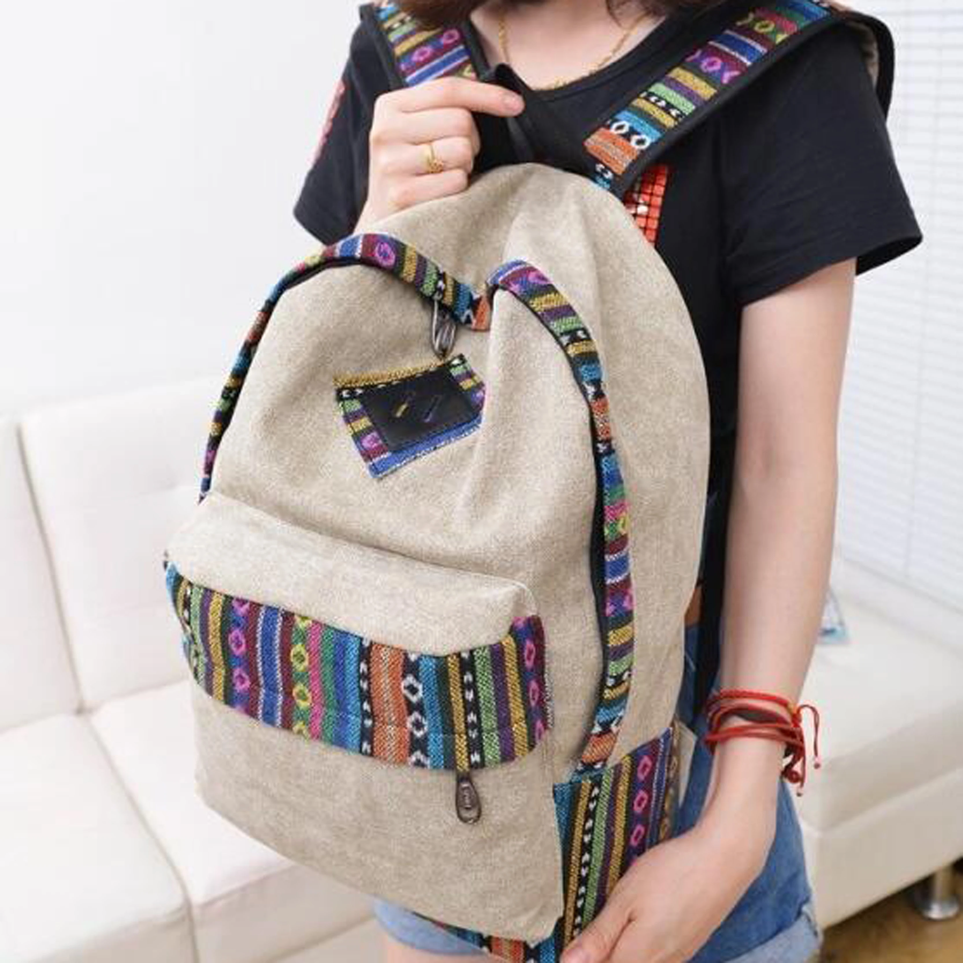 Женский рюкзак школьный для женщин Холщовый Рюкзак подростковые рюкзаки с