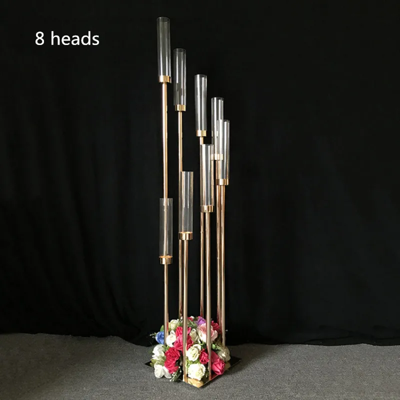 8 head 8\10 Heads Wedding props Flowers Vases Candle HoldersTable Centerpiece Candlestick For Candelabra Home decort Christmas Decor - Цвет: 8 head