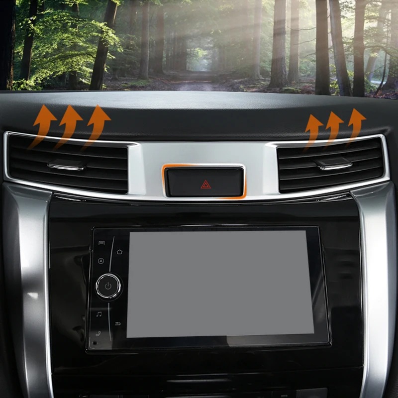 QCBXYYXH ABS для Nissan Terra Navara NP300-, автомобильная средняя розетка, рамка с блестками, Центральная крышка, Внутренние Декоративные наклейки