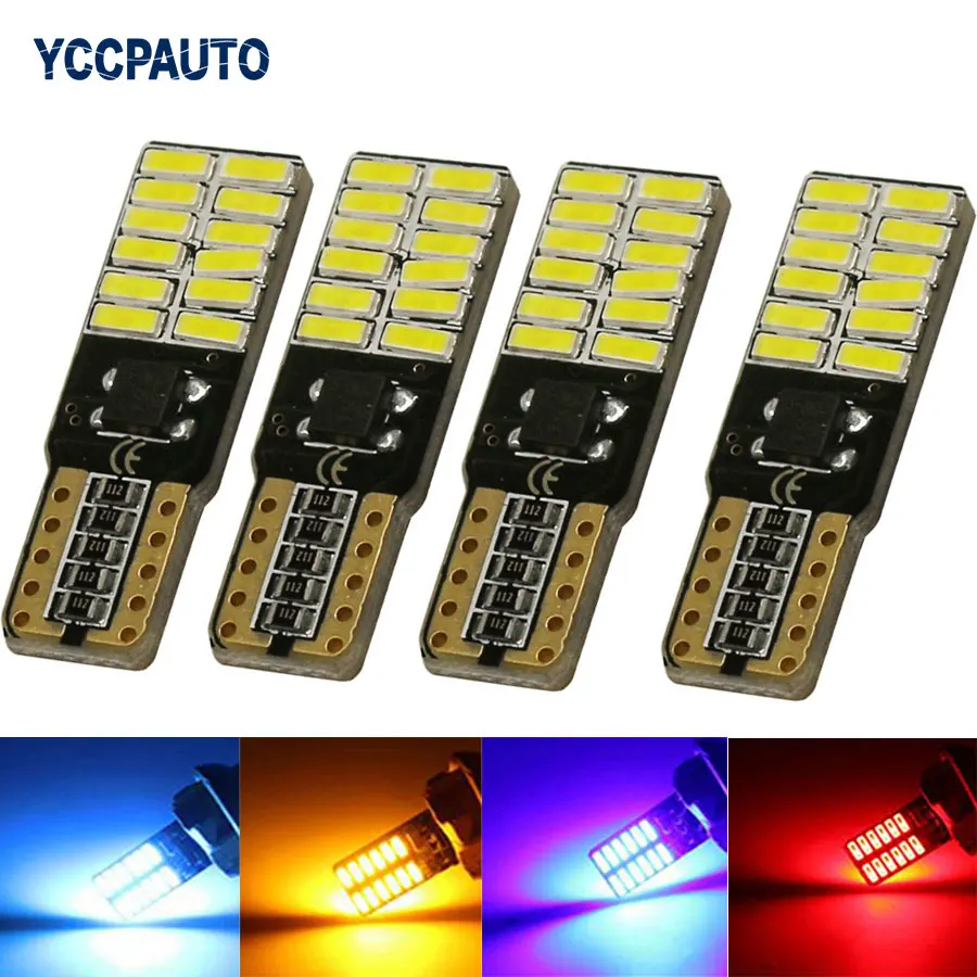Автомобильные светодиодные лампы T10 W5W 194 168 24 светодиода 4014 SMD для габаритных