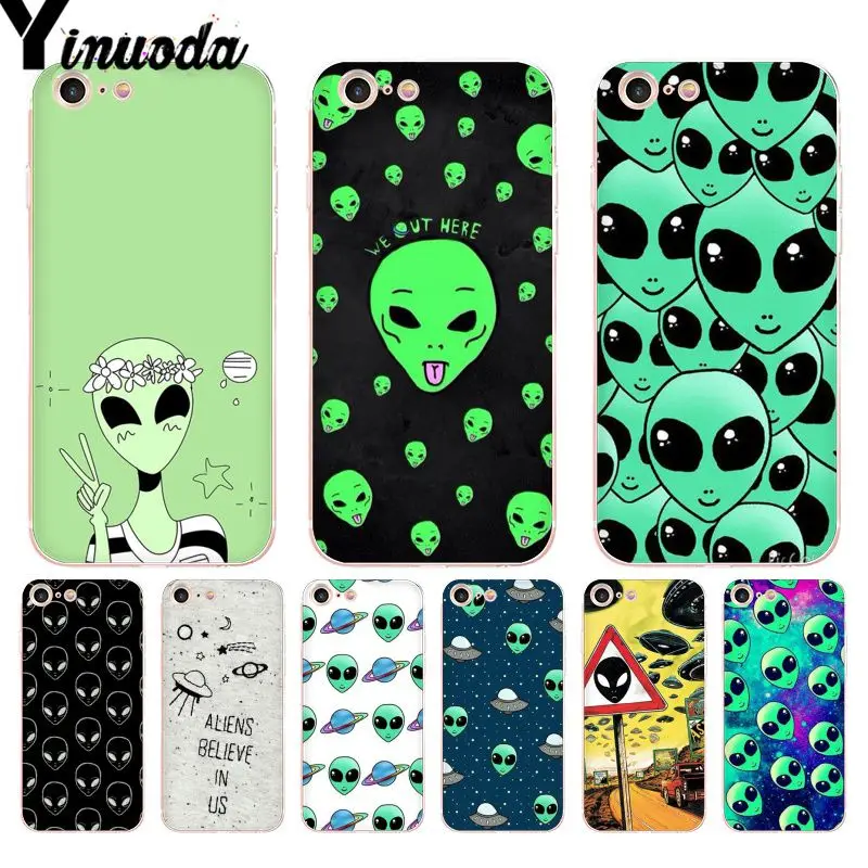 Прозрачный чехол Yinuoda для телефона с изображением инопланетянина НЛО iPhone 8 7 6 6S Plus