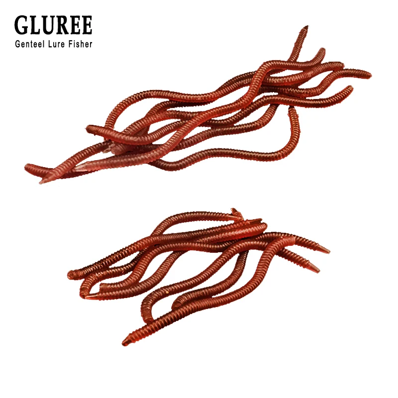 GLUREE 1 шт. имитация красный мягкий дождевой червь рыболовные приманки 8 см 10