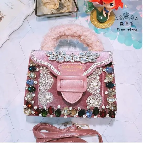 Осенне зимняя новая Европейская и американская Роскошная маленькая квадратная