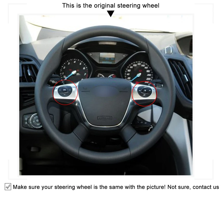 MEWANT черный искусственный кожаный чехол рулевого колеса автомобиля для Ford Focus 3 2012- KUGA Escape 2013- C-MAX 2011