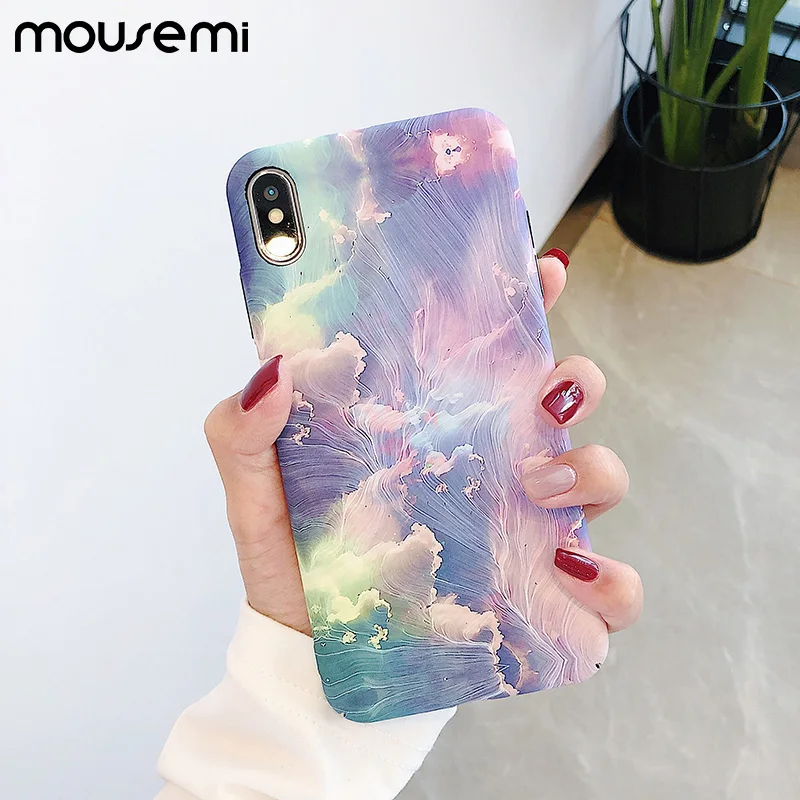 Роскошный чехол MOUSEMI для iPhone 8 с цветами Apple Plus милые Чехлы телефона розовый 7 6 X Xs MAX