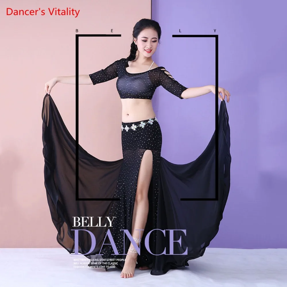 Костюм Bellydance 2 шт. топ и юбка (с трусами) набор костюма для танца живота длинная