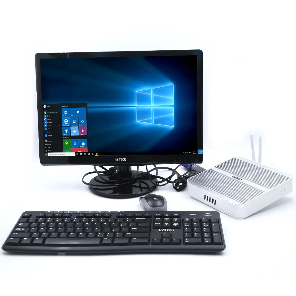 Hystou 3 Года Гарантии Безвентиляторный ПК 4 ГБ RAM 128 SSD Медиа-Сервер i5 4200U Mini PC Windows 10
