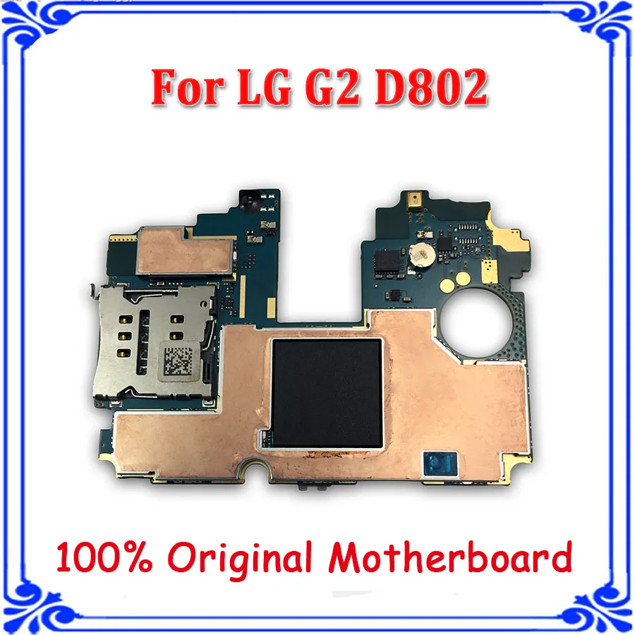 Оригинальная разблокированная материнская плата для LG G2 D802 с системой Android, 16 ГБ 32 ГБ для LG G2 D802 Материнские платы с полным чипом MB пластина