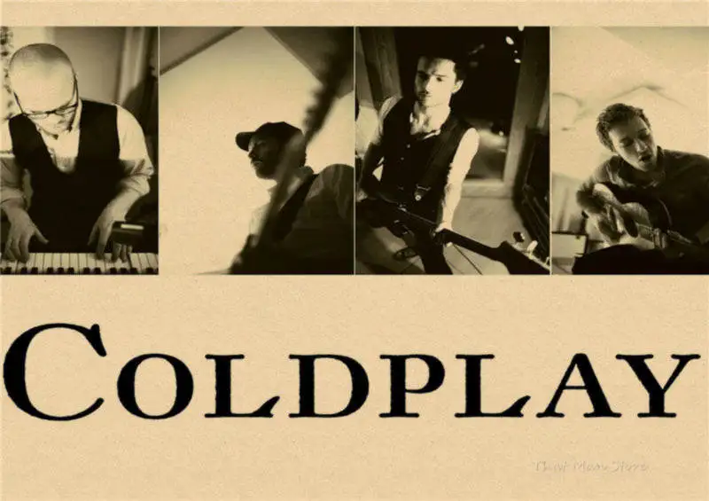 Coldplay украшение для дома крафт-кислота Рок Музыка плакат Рисование ядро наклейки