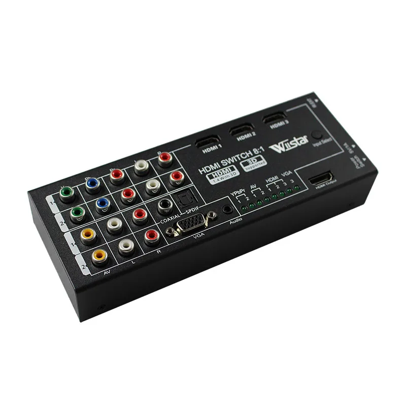 Wiistar Digital Multi-Functional HDMI Converter with 8 Inputs to 1 Output ( VGA+AV+Ypbpr Component + HDMI) hdmi out | Безопасность и