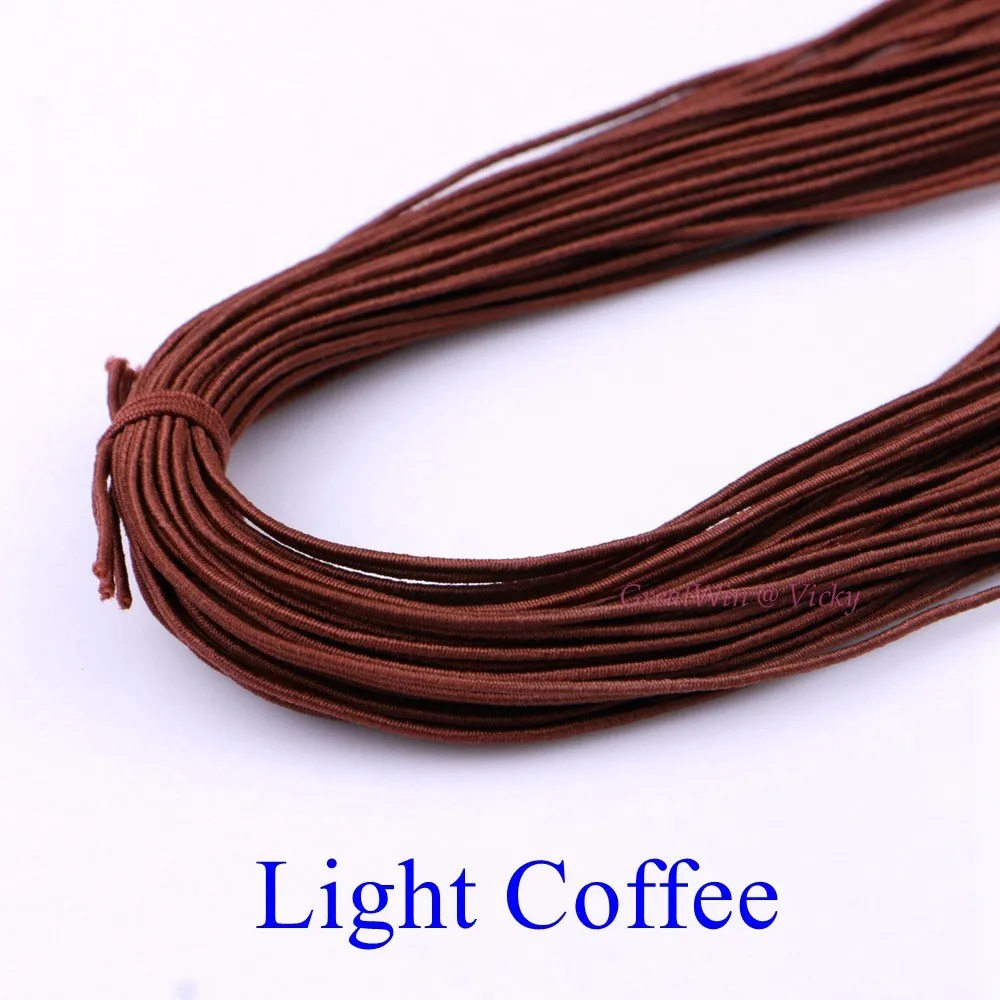 Light Coffee 1 мм Диаметр Эластичный Шнур резиновая веревка нейлоновый браслет бусины Струны для волос ленты аксессуары DIY 25 м/шт - Цвет: Light Coffee