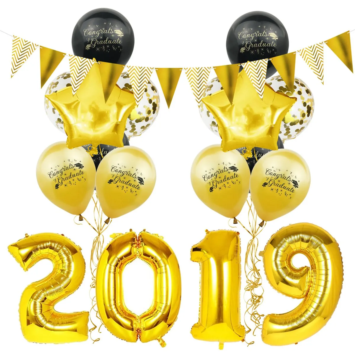 2019 Congrats выпускные украшения конфетти латексные Звездные воздушные шары баннер