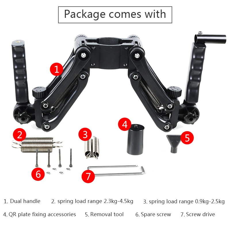 Steadymaker BOB Buster Gimbal Arm с пружинной двойной ручкой Steadicam Rig для Zhiyun Gimbal Crane 2 Plus Feiyu DJI RONIN S Moza