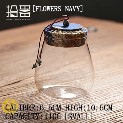 navy blue small 1 шт. коробка для хранения специй, банки для хранения чая, банки для чая, бутылки для хранения, банки для специй, банки для конфет, стеклянные кухонные банки, аксессуары - Цвет: navy blue small