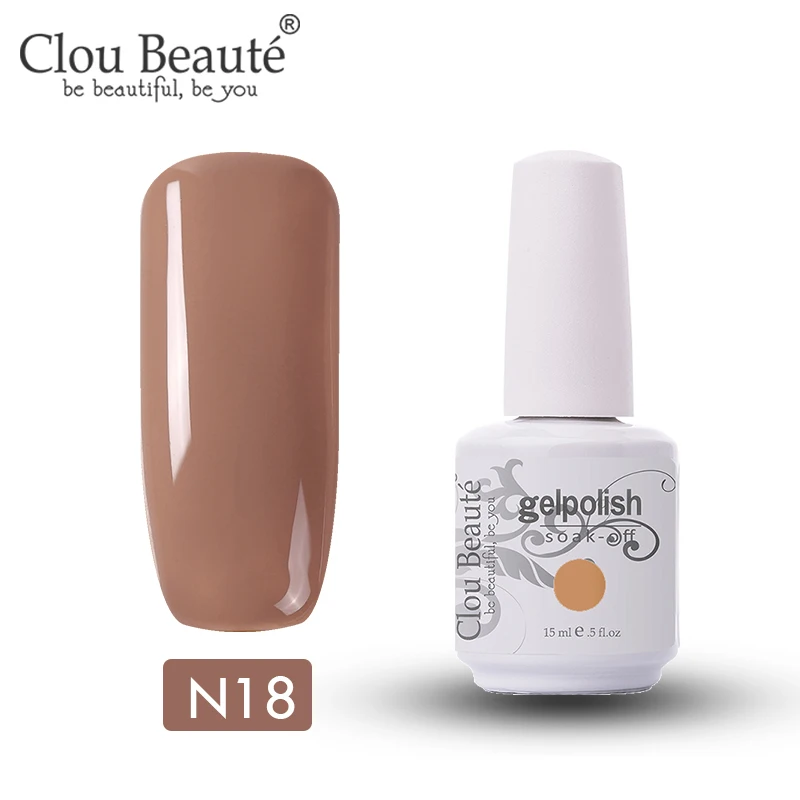 N18 Серия Clou Beaute Nude 15 мл Гель-лак для ногтей Праймер УФ полуперманентный лак впитывающий гель для ногтей основа верхнее покрытие Гель-лак для ногтей - Цвет: N18