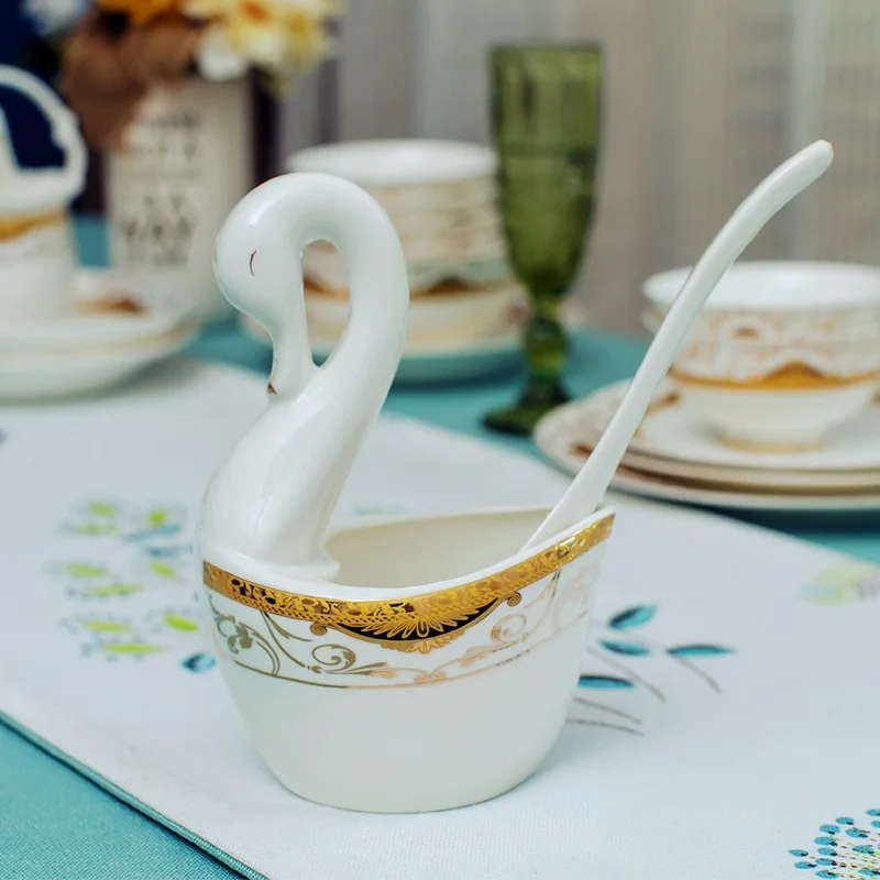 60 шт. керамический комплект посуды чаша Jingdezhen bone Китай Посуда Чаша Блюдо европейский стиль бытовой|Столовые