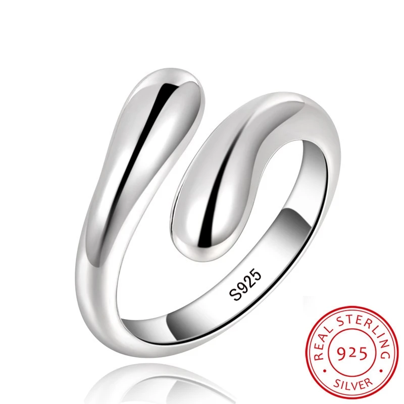 Оригинальное кольцо из стерлингового серебра 925 пробы Размер регулируемые капли