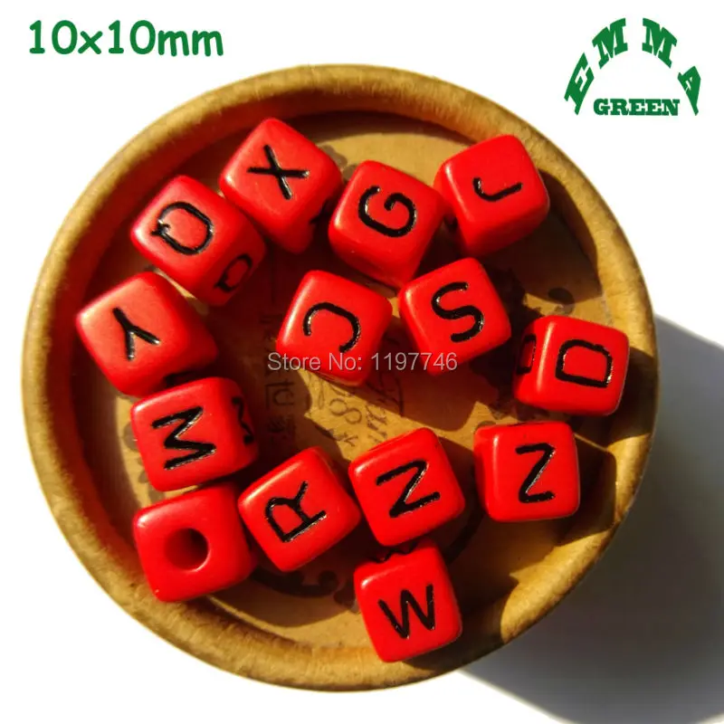 Акриловые квадратные разделители в виде букв алфавита 10 мм бусины 100 шт. для