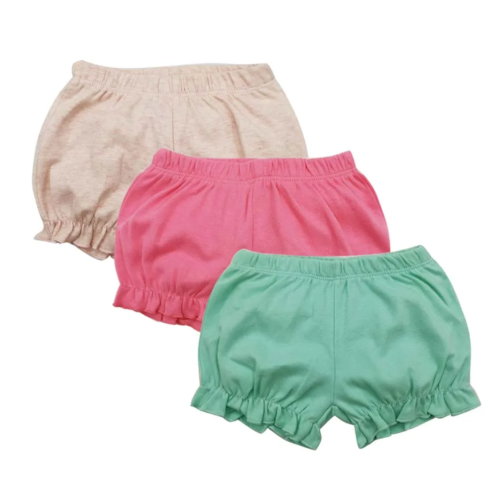 Шаровары для маленьких девочек однотонные шорты из 100% хлопка летние штаны детей