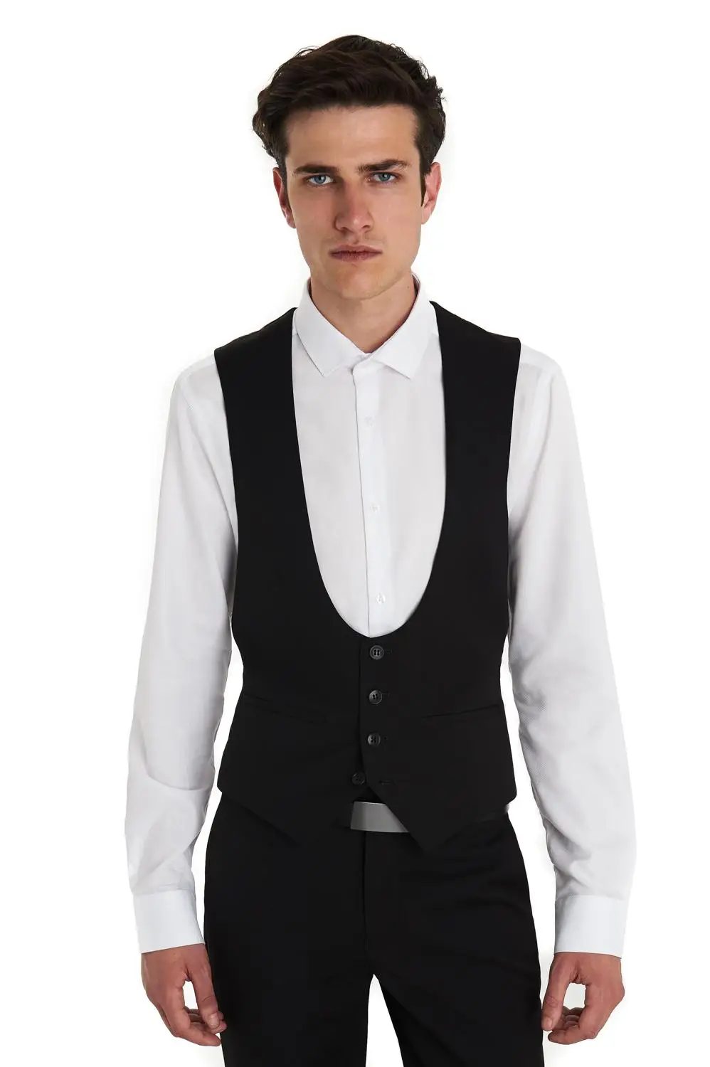 High Quality Mens Vests Black Groomsmens Vest Custom Made Size and Color Four Buttons Wedding/Prom/Dinner Waistcoat Formal | Мужская