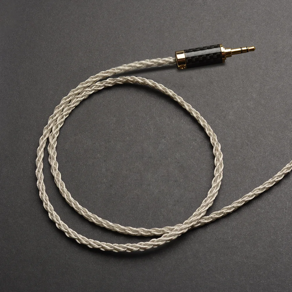 Улучшенный кабель для наушников OKCSC одна кристаллическая Серебристая медь