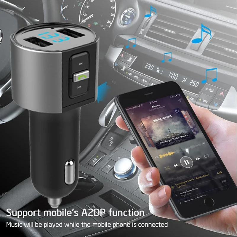YASOKRO беспроводной Bluetooth гарнитура автомобильный комплект FM передатчик модулятор