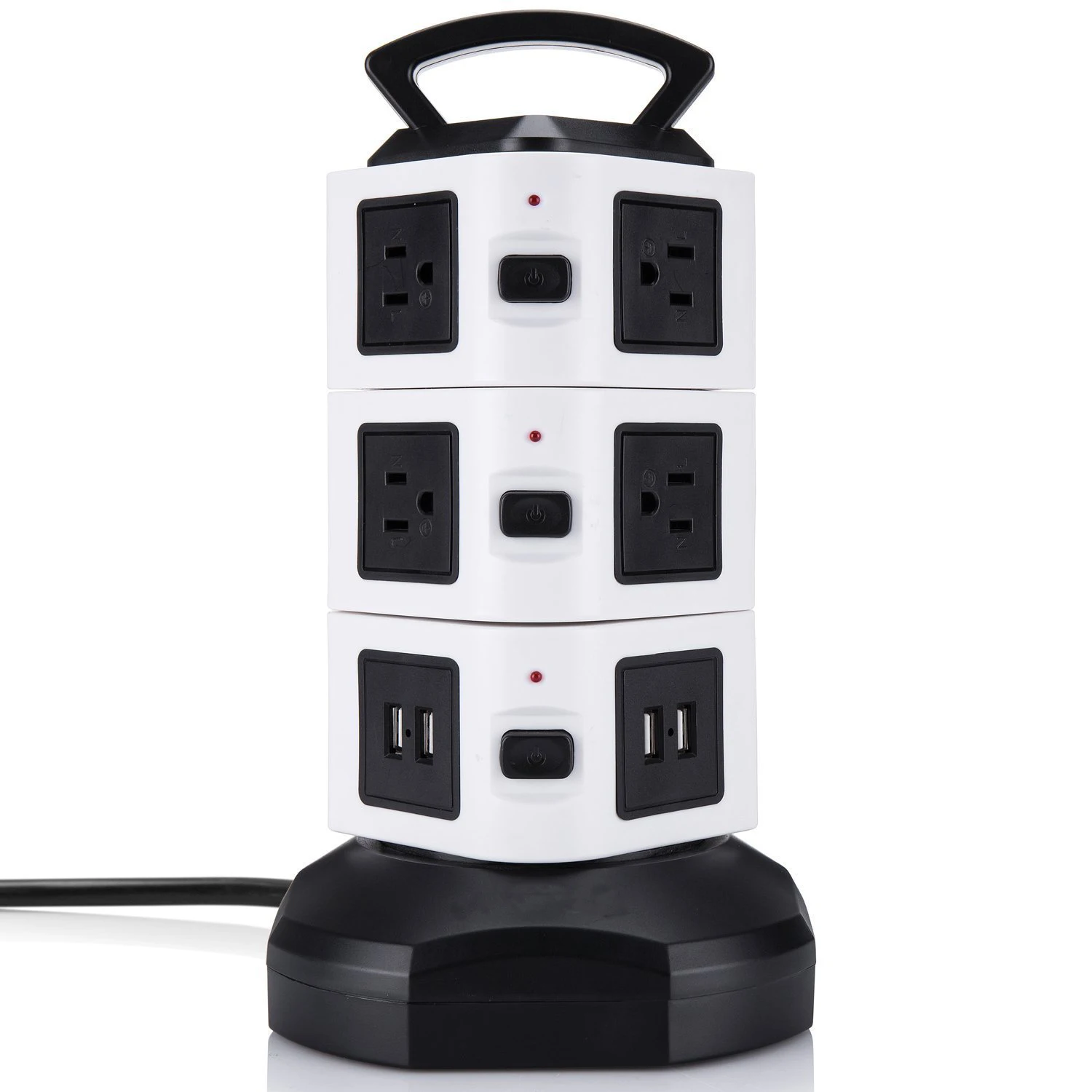 Башня Мощность полосы 6/10/14 розетка с USB слотом 6.5ft удлинитель провод 3000W Стабилизатор напряжения зарядная станция - Цвет: 10 Outlets 4USB