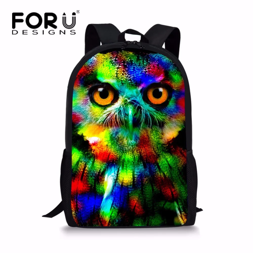 Камуфляжный рюкзак для девочек FORUDESIGNS с рисунком совы школы красочный детский