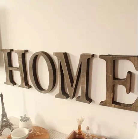 HOME Винтаж деревянные письмо стоял большой Размеры 23 см Высота буквы Домашний Декор стены меблировки английские буквы 4 шт./лот - Цвет: HOME