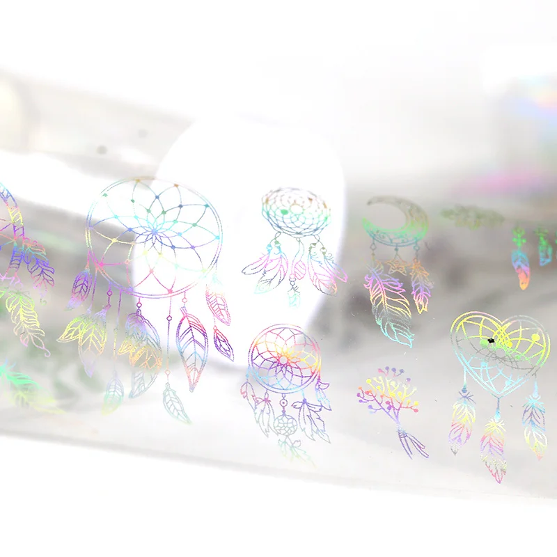 Nail Foil 4*100cm Holographic Laser Geometric Catch Dream Transfer Sticker Manicure Art Decorations Ra | Красота и здоровье