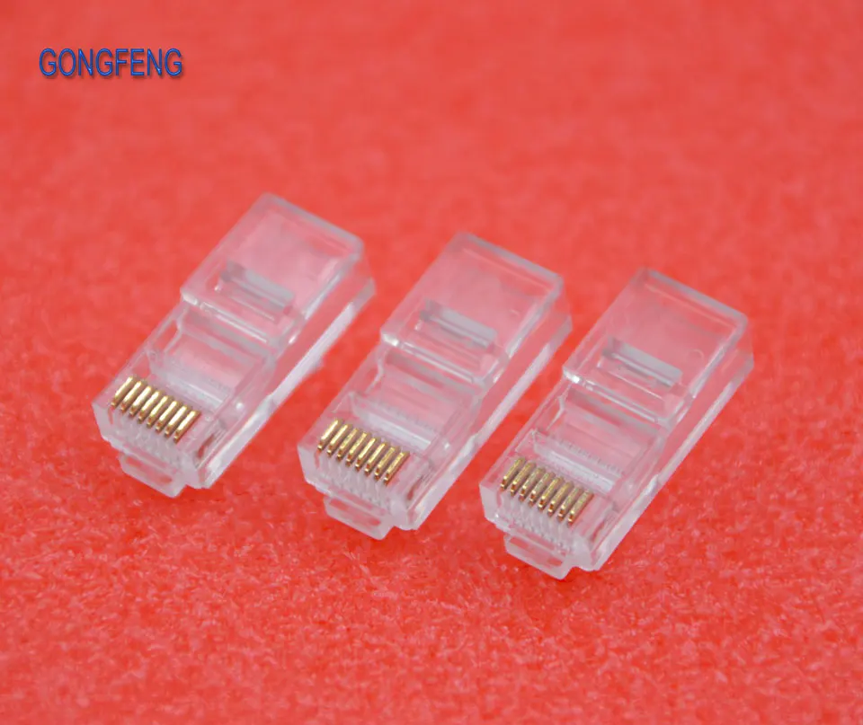 GONGFENG 10 шт. промышленный Расширенный 8P8C RJ45 сетевой разъем CAT5e позолоченный