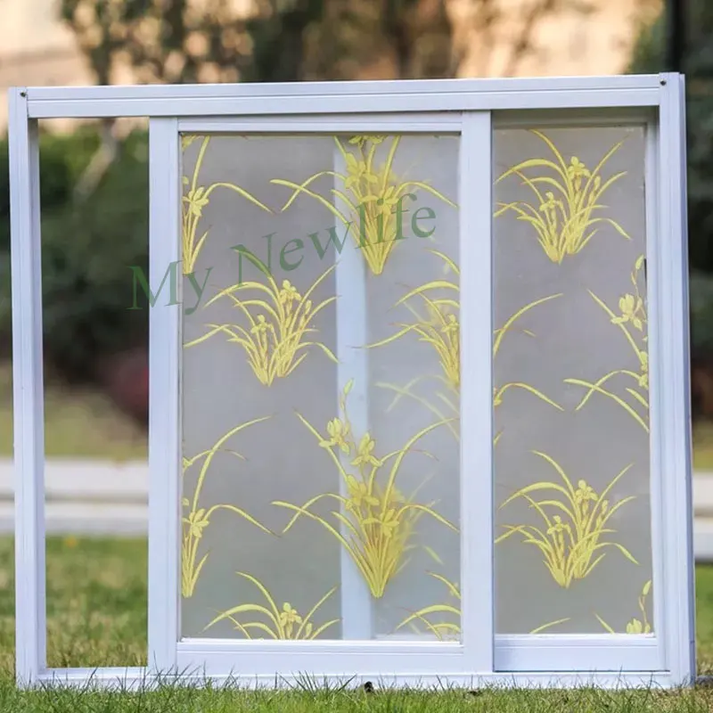 

Fairy grass Colorful Frosted Opaque balcony Window Film stickers Waterproof Privacy Glass Sticker Home Decor 60/90cm*500cm