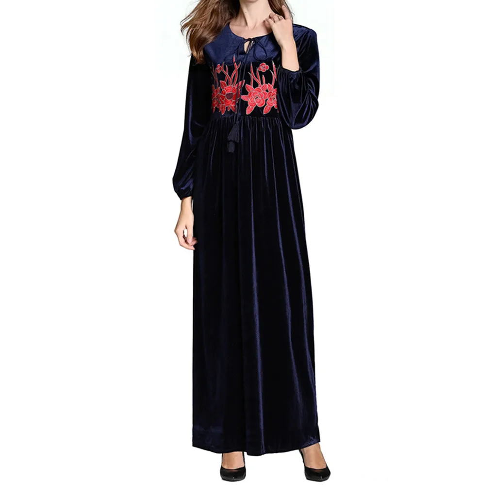 Большие размеры Vestidos 2019 Abaya Дубай Бангладеш винтажное мусульманское платье труба