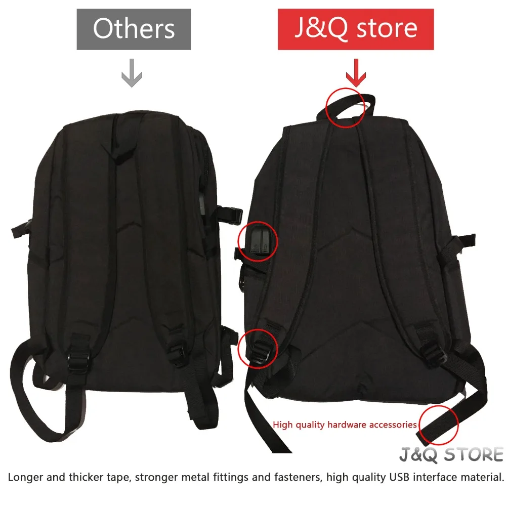 J& Q, хит, USB замок рюкзака, рюкзак для путешествий, мужской рюкзак для ноутбука, Противоугонный рюкзак с кодовым замком, Mochila, школьный рюкзак