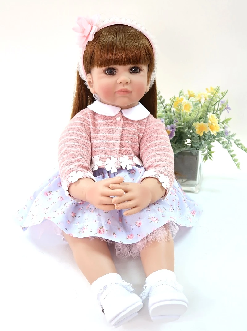 Силиконовая кукла Bebes reborn NPK 60 см 24 дюйма виниловая принцессы для маленьких