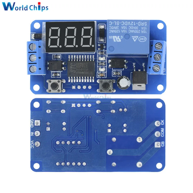 WS16 DC 12V светодиодный цифровой дисплей реле времени Задержка запуска таймер