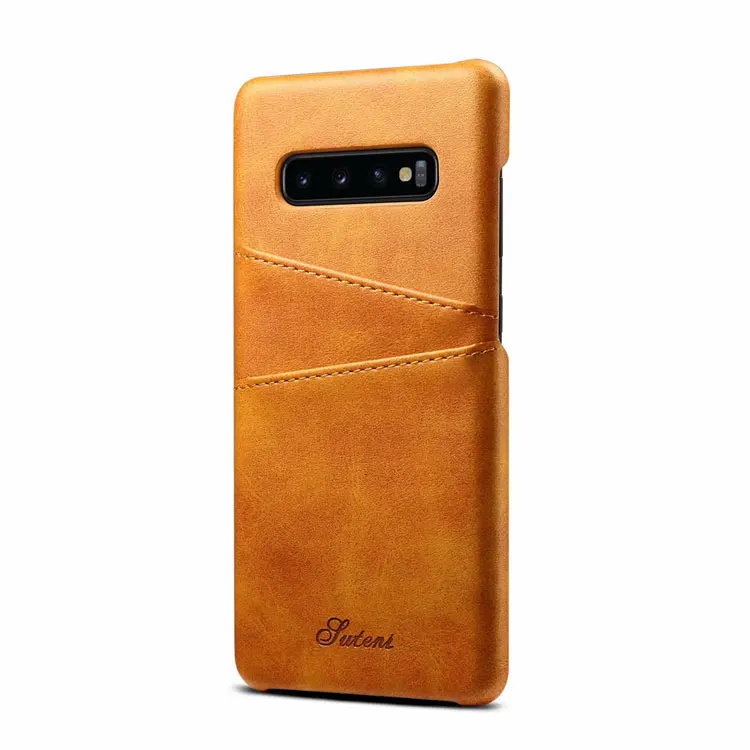 yellow В стиле ретро из искусственной кожи чехол для samsung Galaxy S10 E/S10/S10 плюс задняя крышка чехол до середины икры зерна чехол для телефона с Отделом для карточек Защитная крышка - Цвет: yellow