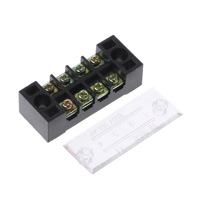 OOTDTY 600V 15A 4 положения двойной ряд покрытый барьер винтовой клеммный блок полоса |
