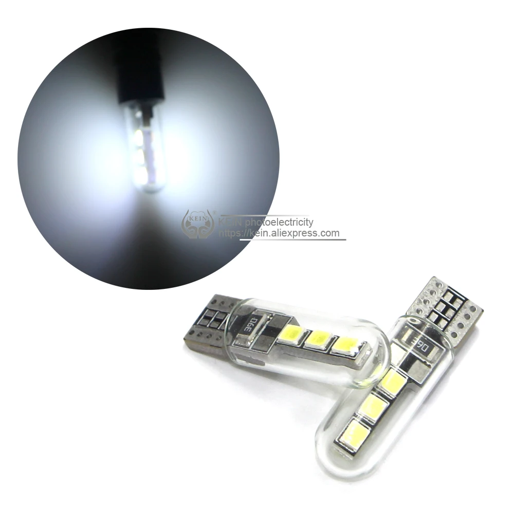 KEIN 10 шт. w5w led t10 лампа авто автомобиль 2835 6smd парковочный светильник стеклянная