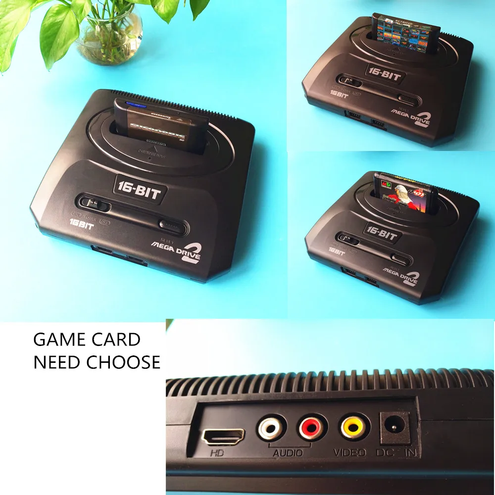 16 бит SEGA MD 2 игровой консоли с нами и JP переключатель режимов HD Дисплей для