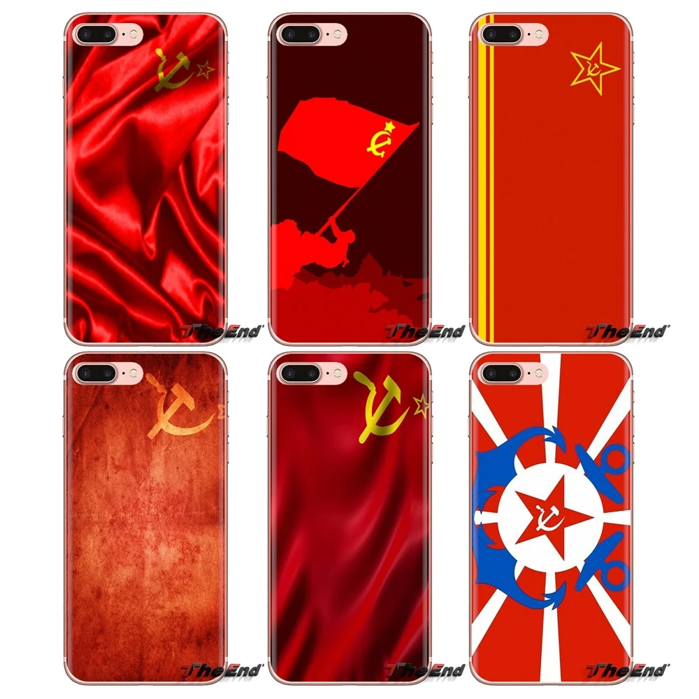 For HTC One U11 U12 X9 M7 M8 A9 M9 M10 E9 Plus Desire 630 530 626 628 816 820 830 Red Soviet Union USSR Flag Banner TPU Bag Case |